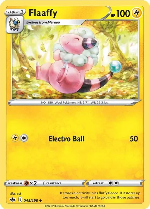 Flaaffy #048/198 Reverse Holofoil Pokémon card from Chilling Reign
