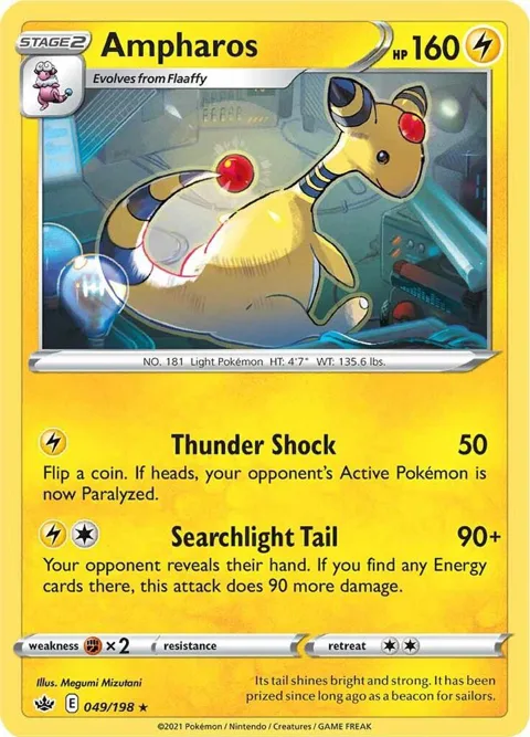 Ampharos #049/198 Reverse Holofoil Pokémon card from Chilling Reign