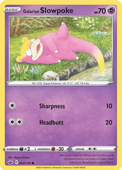 Galarian Slowpoke #054/198 Pokémon card from Chilling Reign