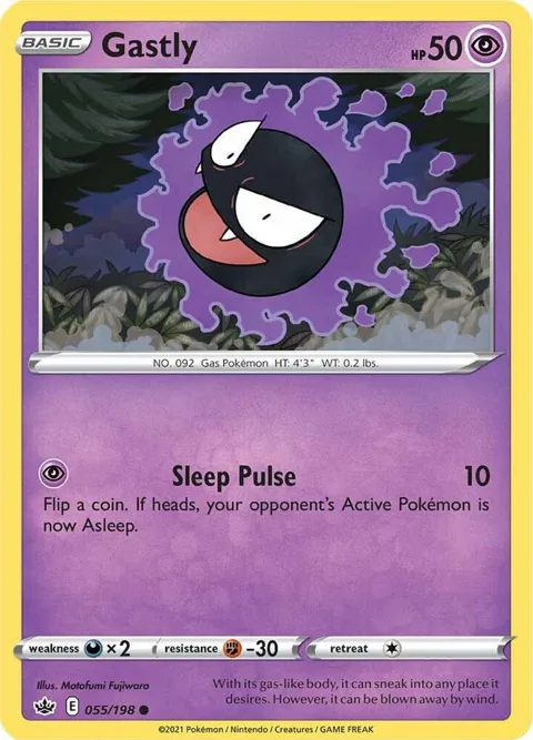 Gastly #055/198 Pokémon card from Chilling Reign