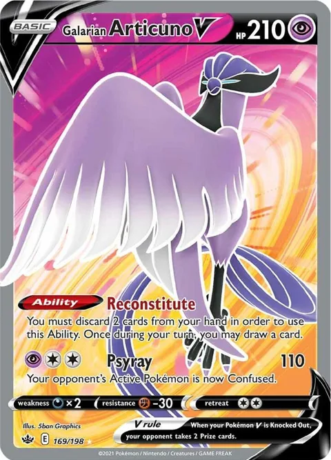 Galarian Articuno V Full Art #169/198 Holofoil Pokémon card from Chilling Reign