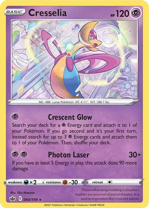 Cresselia #064/198 Holofoil Pokémon card from Chilling Reign