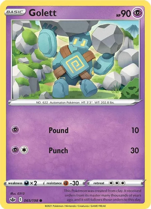 Golett #065/198 Pokémon card from Chilling Reign