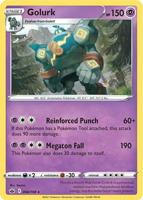Golurk #066/198 Pokémon card from Chilling Reign