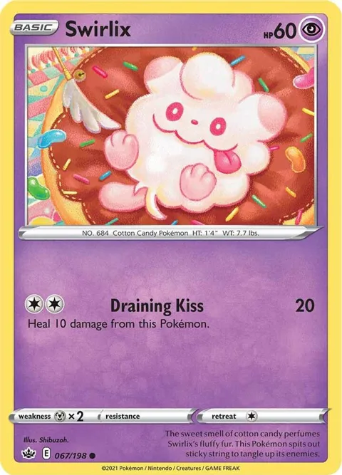 Swirlix #067/198 Reverse Holofoil Pokémon card from Chilling Reign
