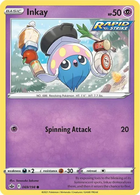 Inkay #069/198 Pokémon card from Chilling Reign
