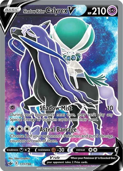Shadow Rider Calyrex V Full Art #171/198 Holofoil Pokémon card from Chilling Reign