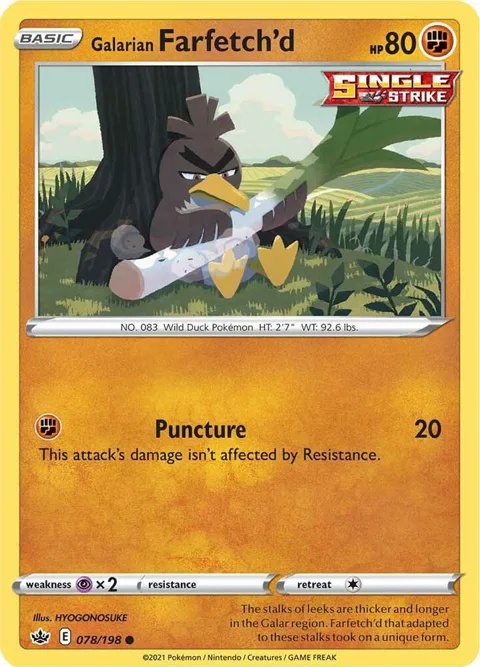 Galarian Farfetch'd #078/198 Pokémon card from Chilling Reign