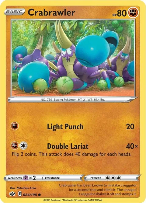 Crabrawler #084/198 Reverse Holofoil Pokémon card from Chilling Reign