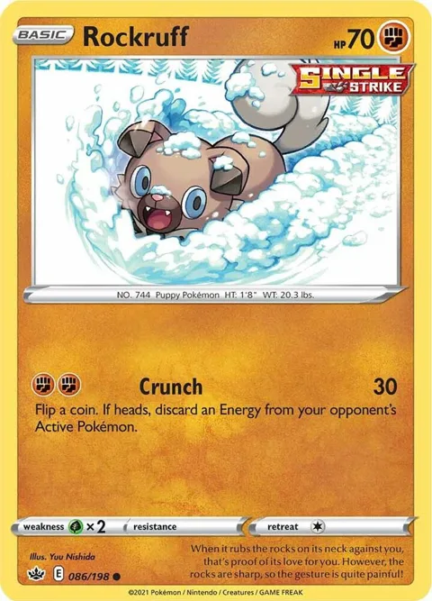 Rockruff #086/198 Pokémon card from Chilling Reign