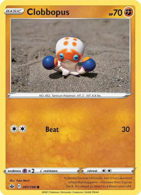 Clobbopus #091/198 Reverse Holofoil Pokémon card from Chilling Reign
