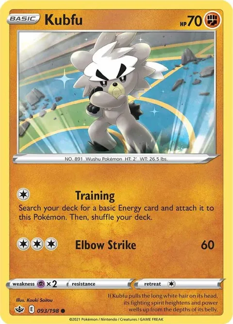Kubfu #093/198 Reverse Holofoil Pokémon card from Chilling Reign