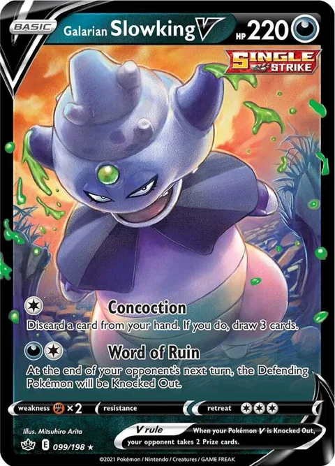 Galarian Slowking V #099/198 Holofoil Pokémon card from Chilling Reign
