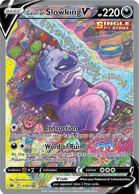 Galarian Slowking V Alt Art #179/198 Holofoil Pokémon card from Chilling Reign