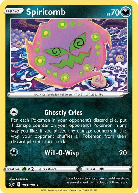 Spiritomb #103/198 Pokémon card from Chilling Reign