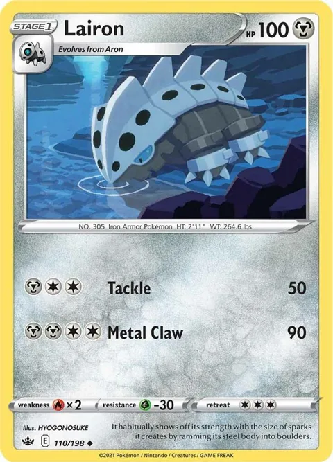 Lairon #110/198 Reverse Holofoil Pokémon card from Chilling Reign
