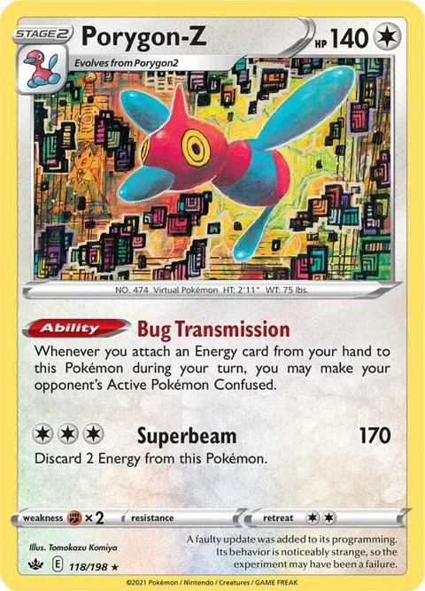 Porygon-Z #118/198 Reverse Holofoil Pokémon card from Chilling Reign