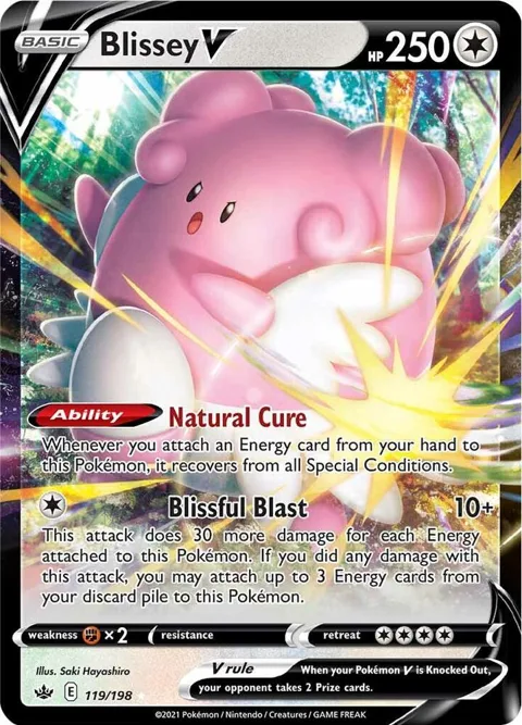 Blissey V #119/198 Holofoil Pokémon card from Chilling Reign