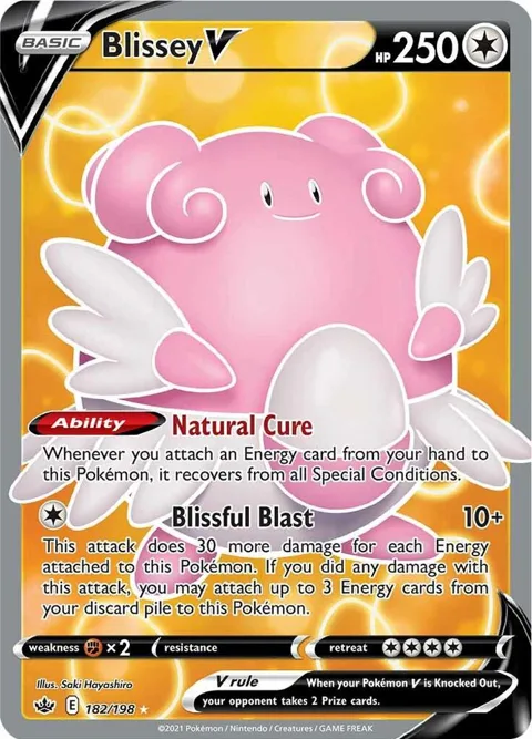 Blissey V Full Art #182/198 Holofoil Pokémon card from Chilling Reign