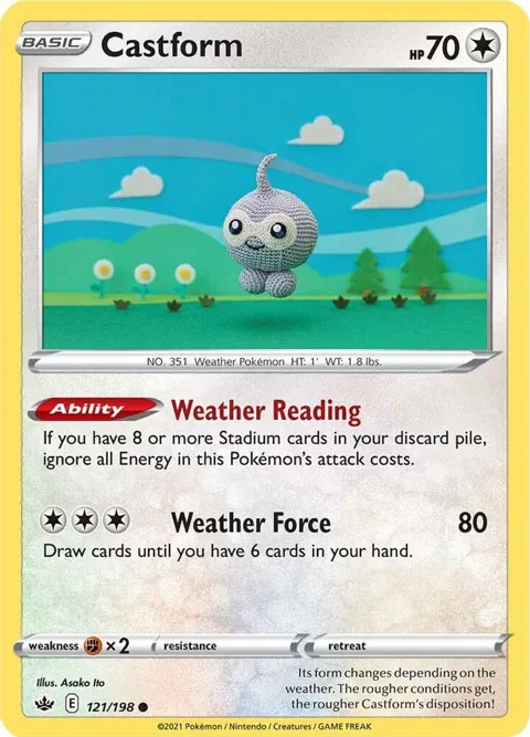 Castform #121/198 Pokémon card from Chilling Reign