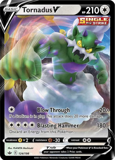 Tornadus V #124/198 Holofoil Pokémon card from Chilling Reign