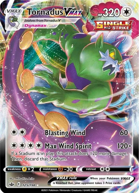 Tornadus VMAX #125/198 Holofoil Pokémon card from Chilling Reign