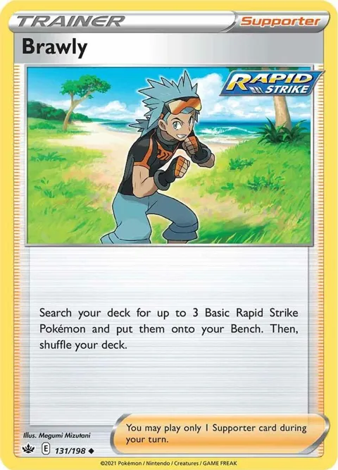 Brawly #131/198 Reverse Holofoil Pokémon card from Chilling Reign