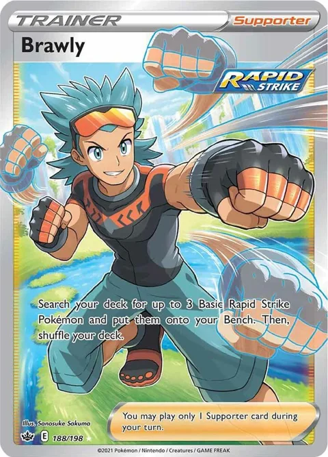 Brawly Full Art #188/198 Holofoil Pokémon card from Chilling Reign
