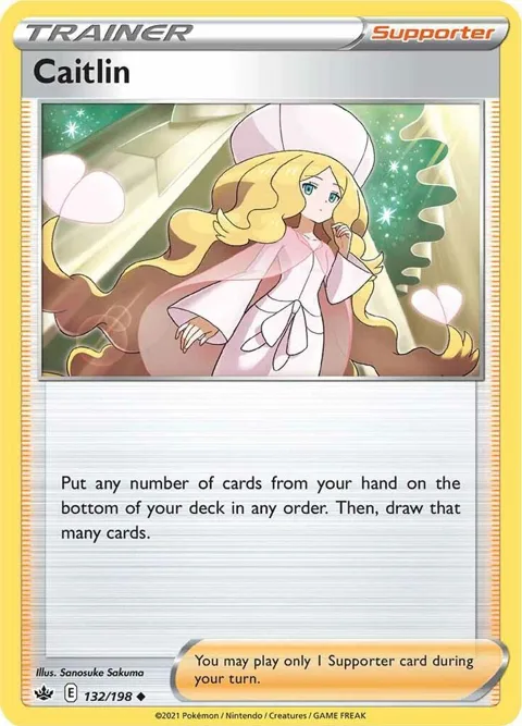 Caitlin #132/198 Reverse Holofoil Pokémon card from Chilling Reign