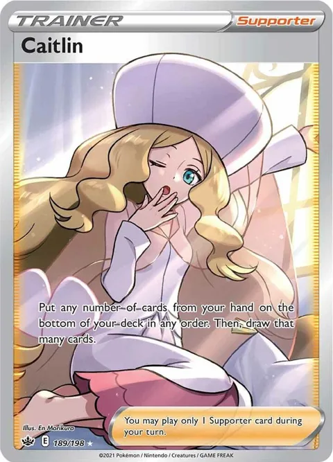 Caitlin Full Art #189/198 Holofoil Pokémon card from Chilling Reign