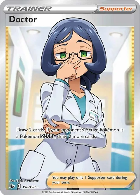 Doctor Full Art #190/198 Holofoil Pokémon card from Chilling Reign