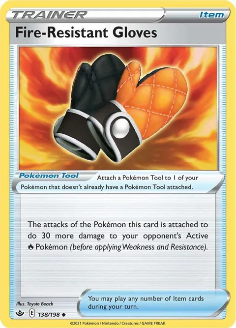Fire-Resistant Gloves #138/198 Pokémon card from Chilling Reign