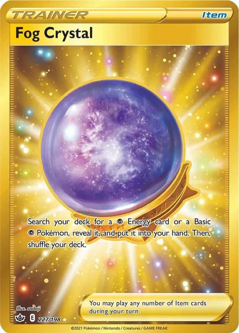 Fog Crystal Secret Rare #227/198 Holofoil Pokémon card from Chilling Reign