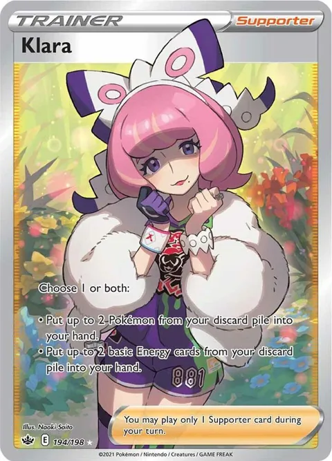Klara Full Art #194/198 Holofoil Pokémon card from Chilling Reign
