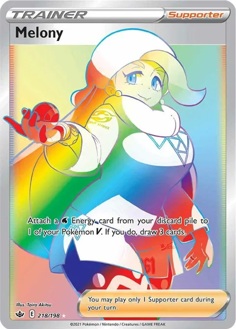 Melony Secret Rare #218/198 Holofoil Pokémon card from Chilling Reign