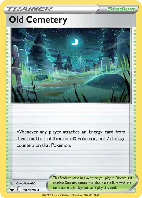 Old Cemetery #147/198 Reverse Holofoil Pokémon card from Chilling Reign