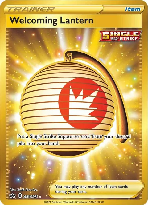 Welcoming Lantern Secret Rare #230/198 Holofoil Pokémon card from Chilling Reign