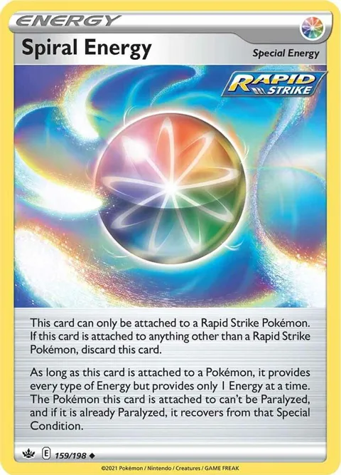 Spiral Energy #159/198 Reverse Holofoil Pokémon card from Chilling Reign