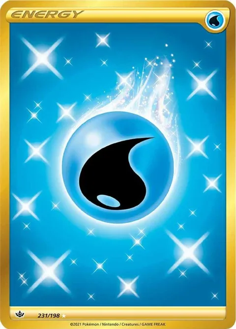 Water Energy Secret Rare #231/198 Holofoil Pokémon card from Chilling Reign