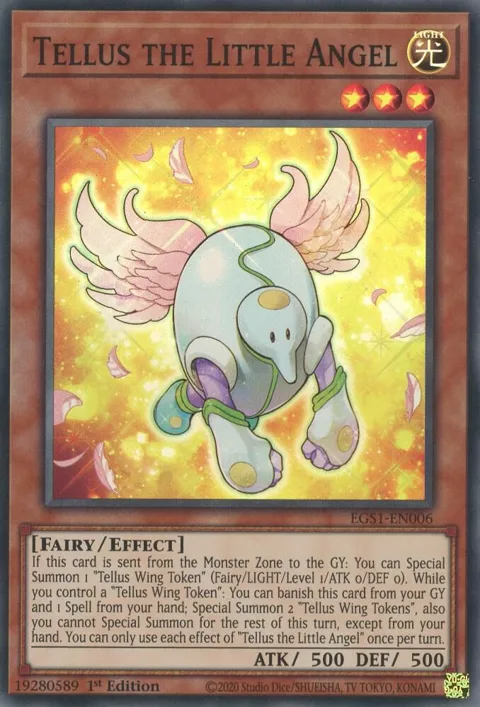 Tellus the Little Angel EGS1-EN006 Yu-Gi-Oh card from Egyptian God Deck: Slifer the Sky Dragon