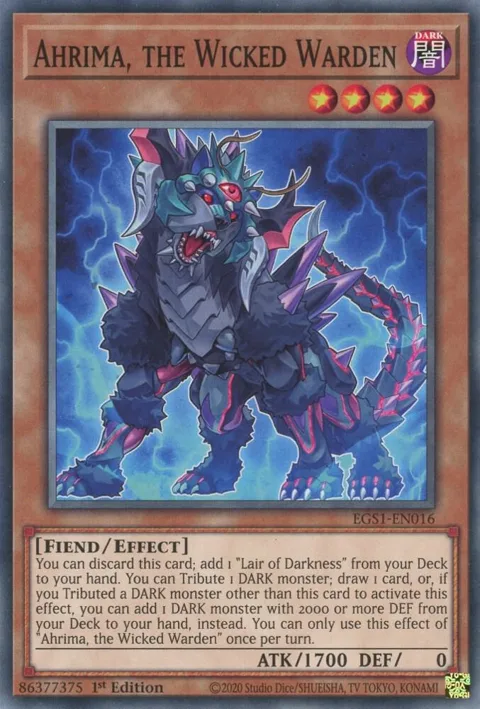 Ahrima, the Wicked Warden EGS1-EN016 Yu-Gi-Oh card from Egyptian God Deck: Slifer the Sky Dragon