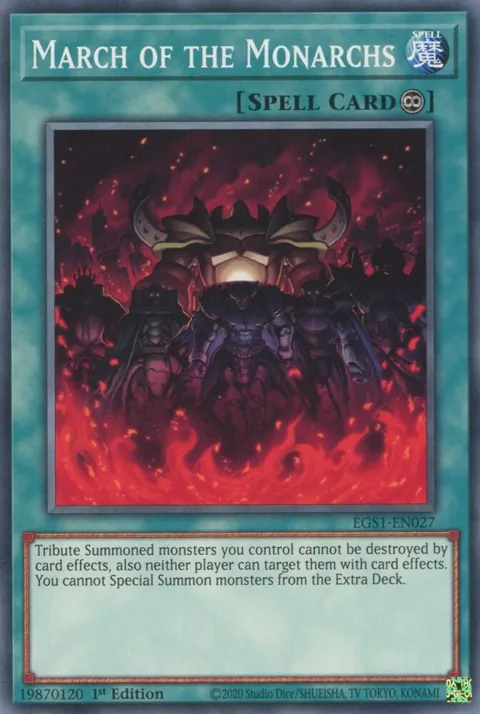 March of the Monarchs EGS1-EN027 Yu-Gi-Oh card from Egyptian God Deck: Slifer the Sky Dragon