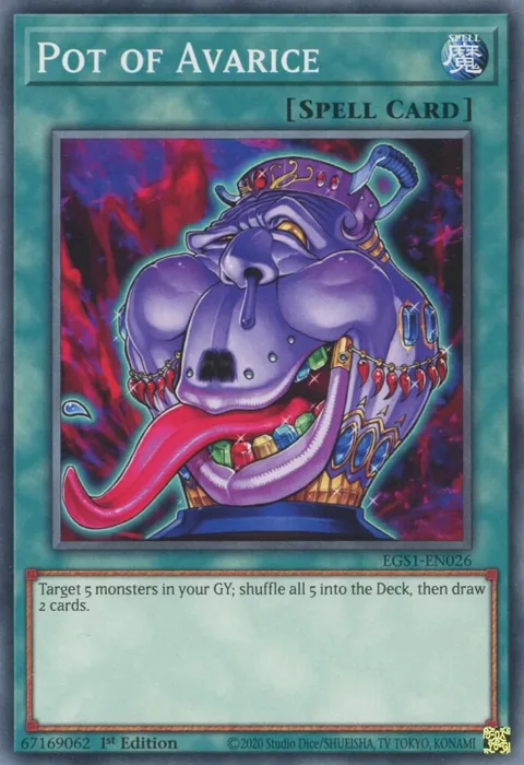 Pot of Avarice EGS1-EN026 Yu-Gi-Oh card from Egyptian God Deck: Slifer the Sky Dragon
