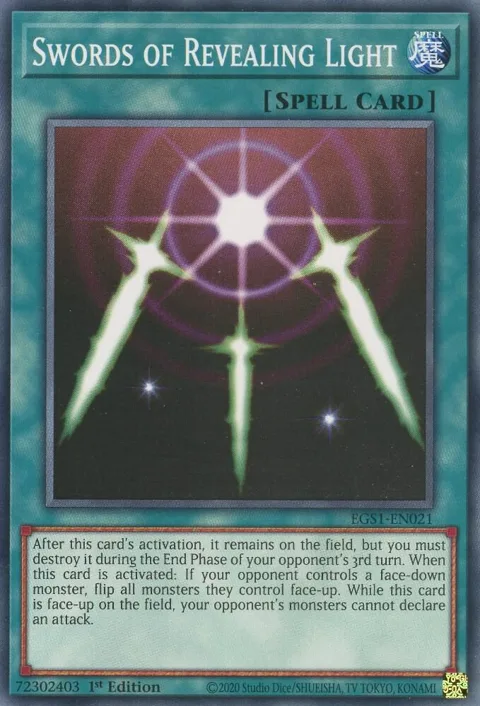 Swords of Revealing Light EGS1-EN021 Yu-Gi-Oh card from Egyptian God Deck: Slifer the Sky Dragon