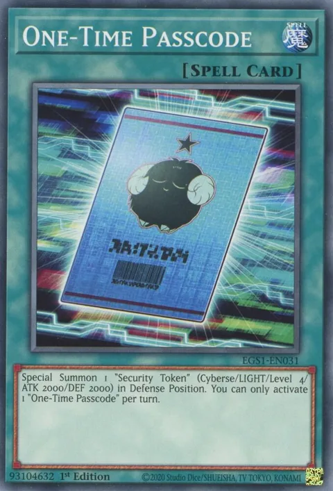 One-Time Passcode EGS1-EN031 Yu-Gi-Oh card from Egyptian God Deck: Slifer the Sky Dragon