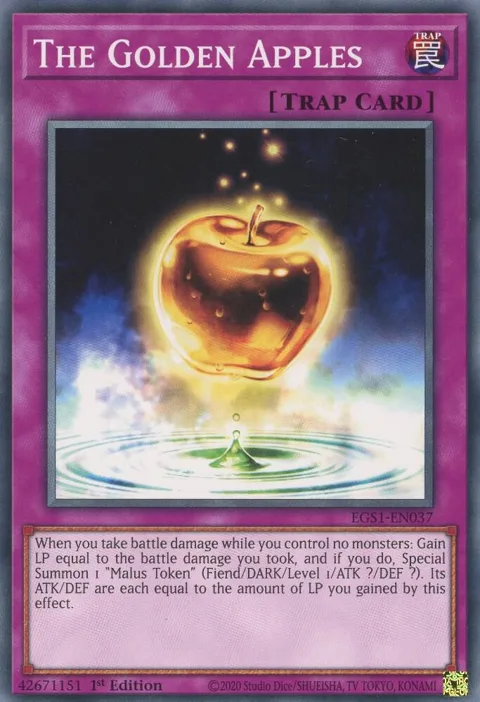 The Golden Apples EGS1-EN037 Yu-Gi-Oh card from Egyptian God Deck: Slifer the Sky Dragon