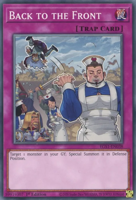 Back to the Front EGS1-EN038 Yu-Gi-Oh card from Egyptian God Deck: Slifer the Sky Dragon
