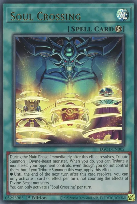 Soul Crossing EGO1-EN002 Yu-Gi-Oh card from Egyptian God Deck: Obelisk the Tormentor