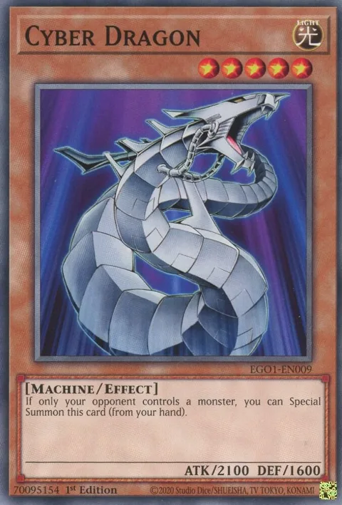 Cyber Dragon EGO1-EN009 Yu-Gi-Oh card from Egyptian God Deck: Obelisk the Tormentor