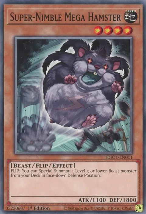Super-Nimble Mega Hamster EGO1-EN011 Yu-Gi-Oh card from Egyptian God Deck: Obelisk the Tormentor